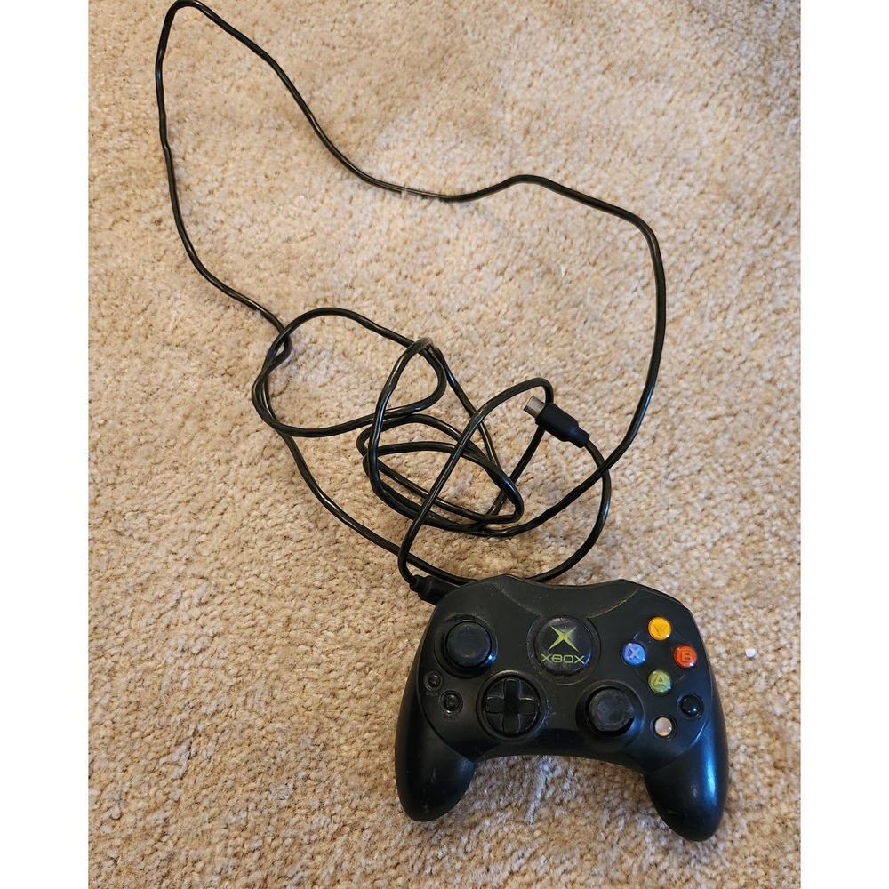 OEM Microsoft Xbox Controller S Wired Black First Gen Original UNTESTED